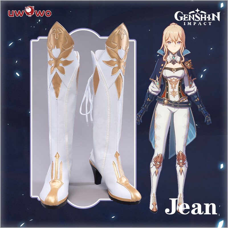 UWOWO  Genshin Impact Jean Shoes ڽ  ε鷹  Cosplay Shoe Foot Boots